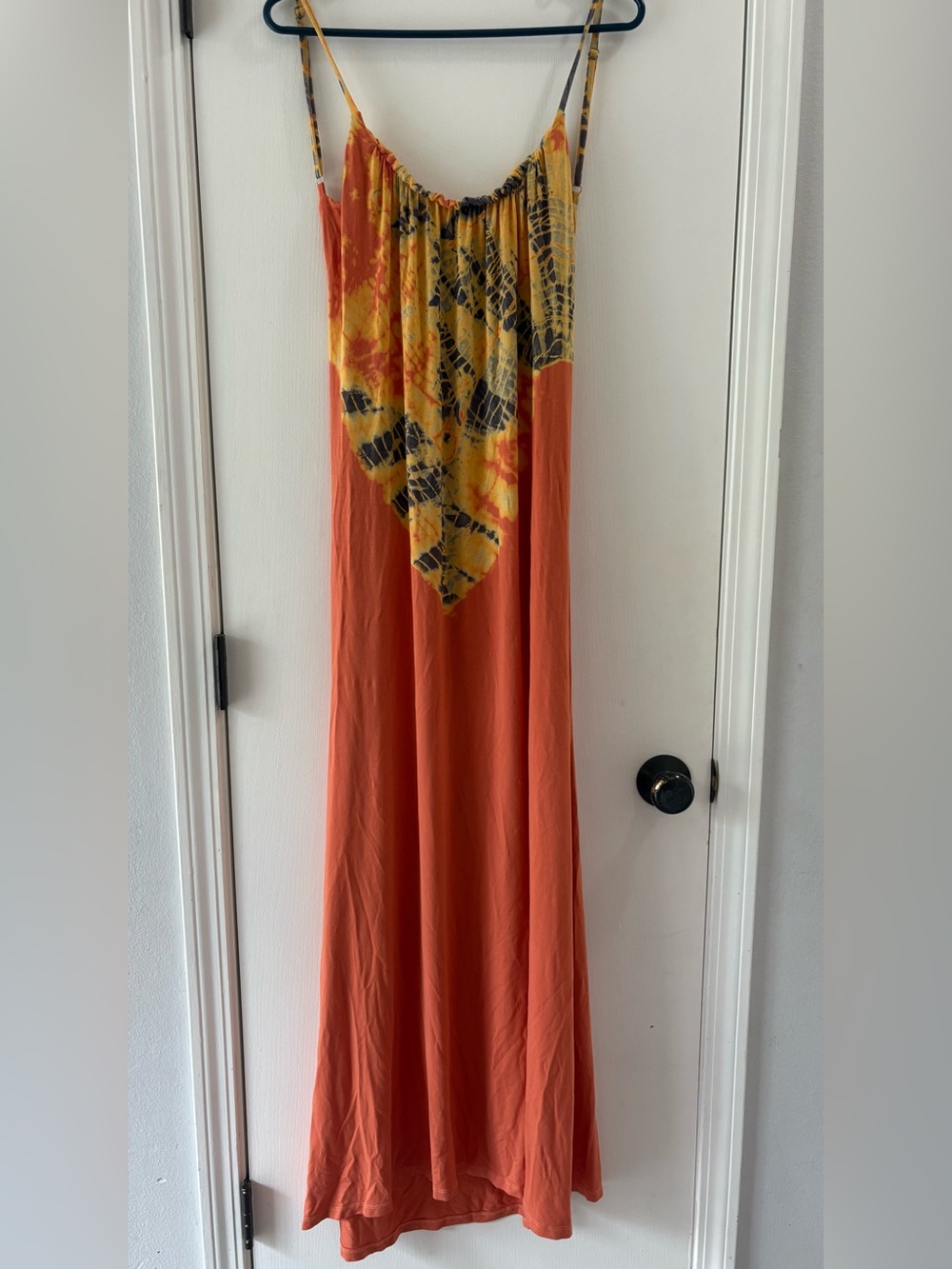 Gypsy 05 Orange and Yellow Tie-Dye Maxi Dress